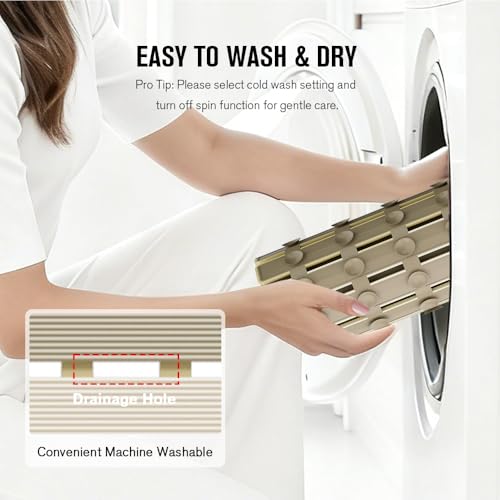 Bath Tub Shower Mat Non Slip Bathtub Mats for Bathroom Shower Floor Mat Bath Mats for Shower Tub Anti Slip Shower Mat with Drain Hole and Large Suction Cups