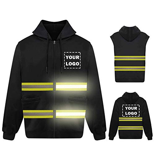 High Visibility Reflective Safety Hoodie Jacket With Removable Sleeves Hi Vis Outdoor Protective Workwear Unisex