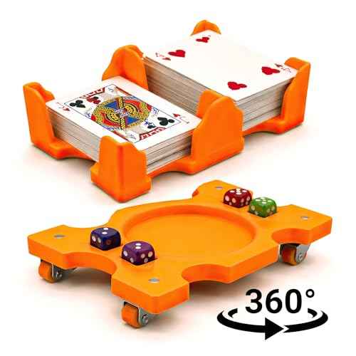 Playing Cards Tray with 360° Rotation and Smooth Sliding Wheels (4 Count)