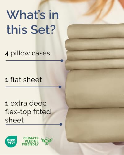 Extra Deep Flex Top Split Head King Sheet Set