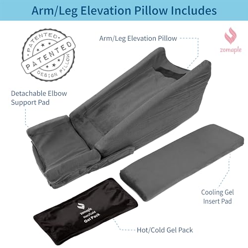 3pc Arm Elevation Pillow with Gel Pack for Wrist & Elbow Recovery
