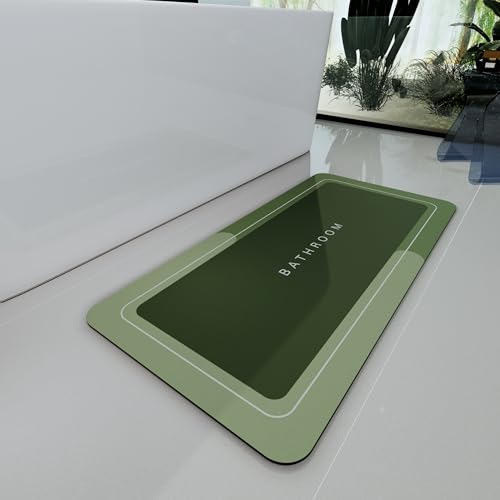 Bath Mat Bathroom Mat Rugs Super Absorbent Shower Mats Non Slip Quick Dry Thin Rubber Mats for Bathroom Floor Fit Under Door
