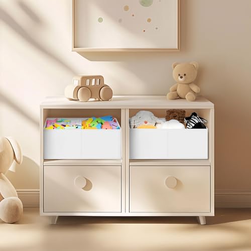 Large Closet Shelf Organizer Bins 8 Packs with Handles and Divider (8 Count)