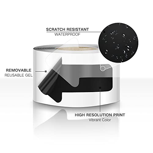 Black Arrow Floor Sticker Tape 3 x 6 Inch Directional Vinyl 200 PCS (200 Count)