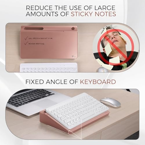 Compact Glass Desktop Whiteboard with Storage 12x7 in