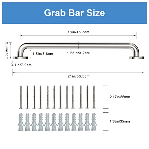 18 Inch Polished Chrome Grab Bar for Shower (2 Count)