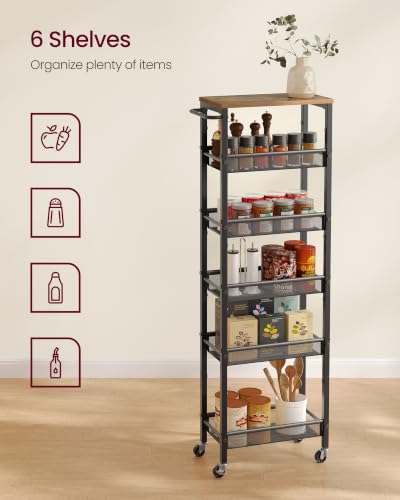 6 Tier Slim Rolling Storage Cart