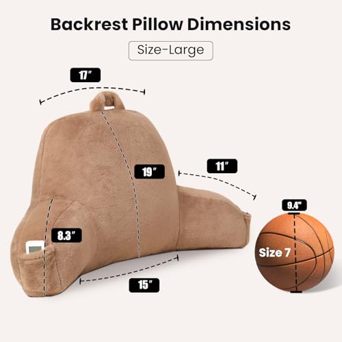 Large Plush Backrest Pillow for Sitting in Bed