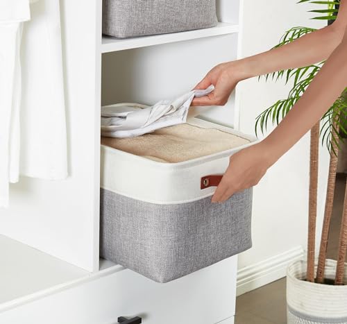 Storage Bins Large Fabric Storage Baskets for Shelves 3 Pack (3 Count)
