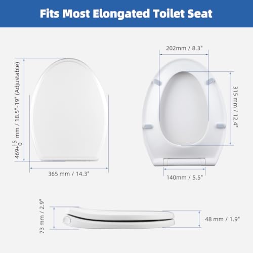 Universal Elongated Toilet Seat Softclose Cover