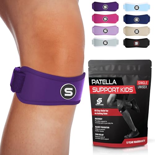 Sleeve Stars Swedish Brand Patellar Tendon Support Strap for Women & Men Effective Osgood Schlatter Knee Brace Youth & Kids Knee Brace with 3 Adjustable Length fits 7"