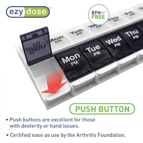 Weekly (7-Day) AM/PM Pill Organizer, X-Large Case, Black/White