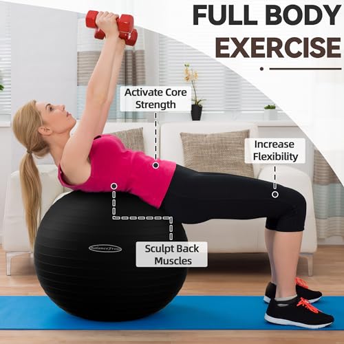 Anti Burst and Slip Resistant Exercise Ball Yoga Ball Fitness Ball Birthing Ball with Quick Pump