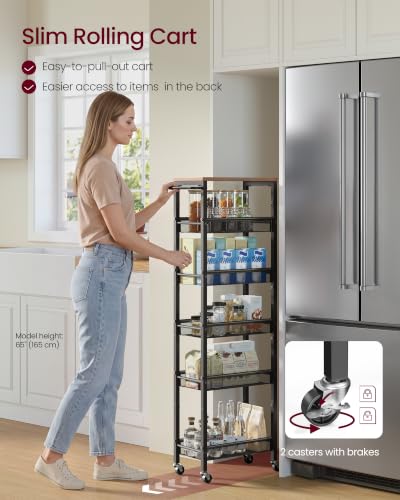 6 Tier Slim Rolling Storage Cart