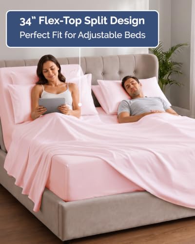 Extra Deep Flex Top Split Head King Sheet Set