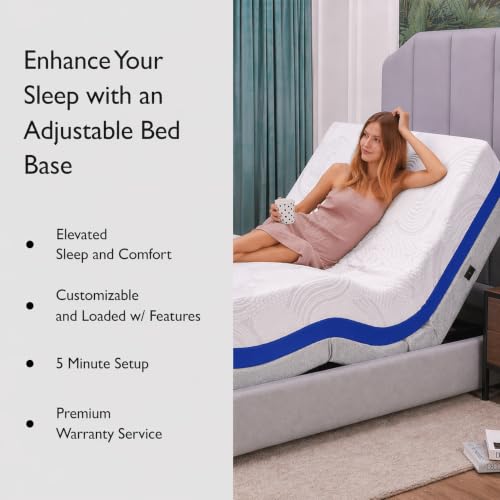 Premium Queen Adjustable Bed with 14 Inch Prime Gel Memory Foam Sleep System