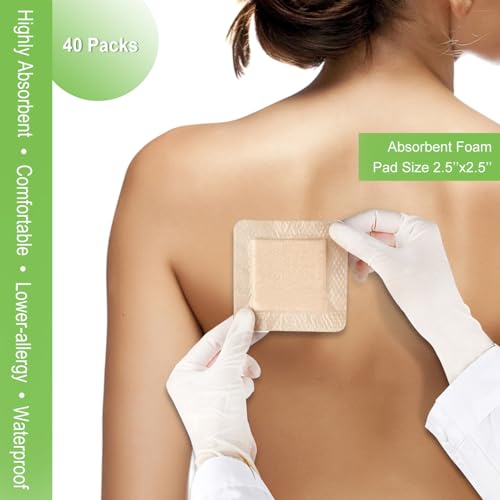 Silicone Foam Dressing with Border 4''x4'' (40 Count)