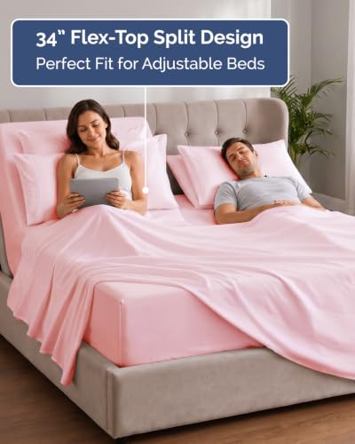Extra Deep Flex Top Split Head King Sheet Set
