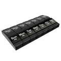 Weekly (7-Day) AM/PM Pill Organizer, X-Large Medicine Case, Black