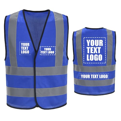Custom Text 4XL 5XL Blue Hi Vis Safety Vest
