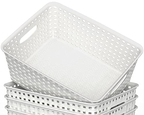 Woven Plastic Storage Baskets (6 Count)