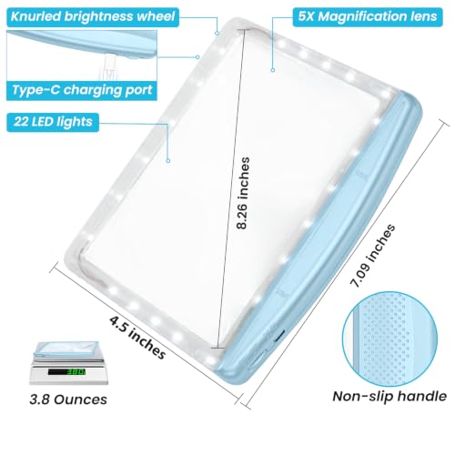 Rechargeable 5X Magnifying Glass for Reading