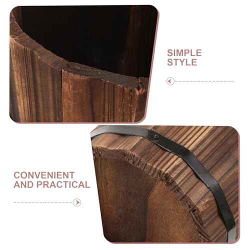 Wood Umbrella Bucket Freestanding Umbrella Holder for Entryway Space