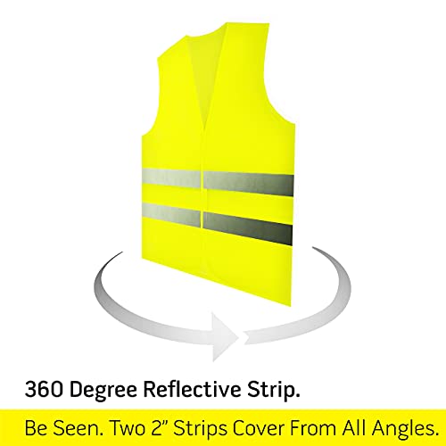 20 Pack Yellow Reflective High Visibility Safety Vest (20 Count)