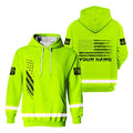 Black Lime USA Flag New Hoodie Class 3 US Flag High Visibility Reflective Workwear Hoodie