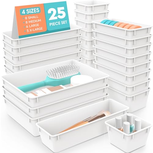 25 PCS Plastic Drawer Organizer Set (25 Count)