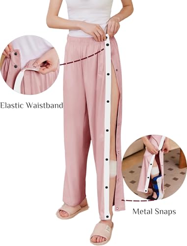 Tear Away Pants for Women Side Split Snap Open Bottom Sweatpants Leg