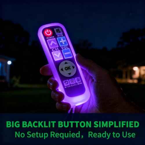 Backlit Big Button TV Remote Replacement for LG TV with Cover & Hook
