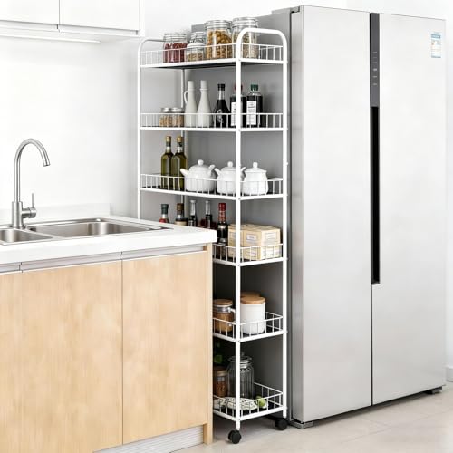 10in 6 Tier Slim Storage Cart with Wheels