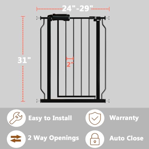 24 29 inch Narrow Baby Gate for Small Doorways Stairs Hallway