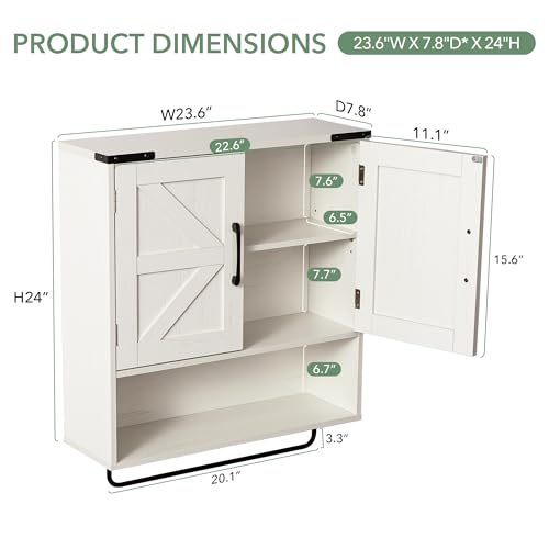 24" Bathroom Wall Cabinet with Barn Doors