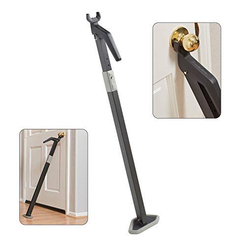 Super Heavy Duty Metal Door Stoppers Bar with 3000+lbs Strength Adjustable Door Security Bar for Home Security Residential