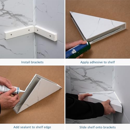 Vinyl Shower Shelf in Venetian Marble