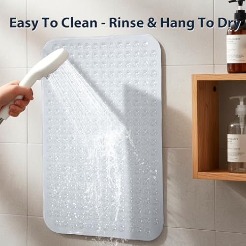 Large Shower Mat Bathtub Mat Bath Mat Non Slip Clear 21.5"x33.5"