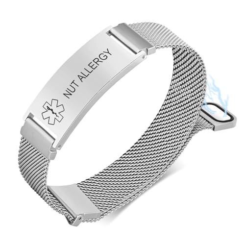 NUT Allergy Medical Alert Id Bracelet for Men Women