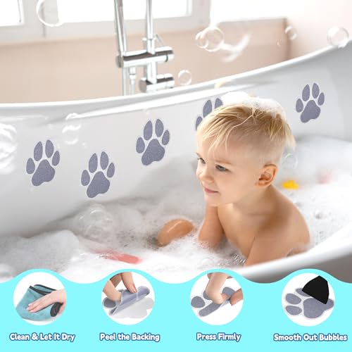 20PCS Dog Paw Non Slip Bathtub Stickers with Scraper