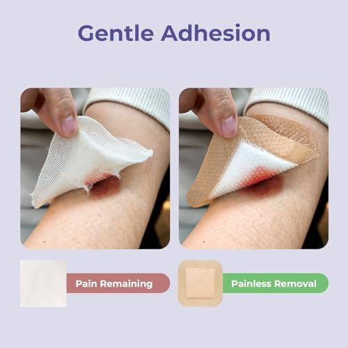 Silicone Foam Dressings with Border High Absorbency 4"x4" (10 Count)