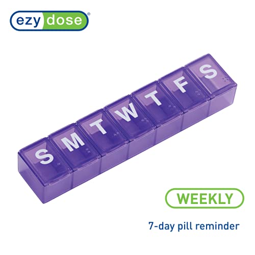 Weekly (7-Day) Daily Pill Case, Medicine Planner, Vitamin Organizer, Supplement Container, Convenient and Easy to Use, Large Compartments, Travel Friendly, Color May Vary, BPA Free