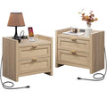 Rattan Nightstand Set of 2 for Bedroom (2 Count)