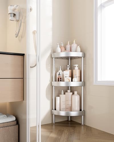 3 Tier Aluminum Corner Shower Caddy Standing Rustproof (3 Count)