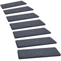 Ultra Plush Carpet Stair Treads 8 x 30 Inch Dark Gray 7 Pcs (11.67 Sq Ft)