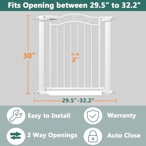 Extra Wide Press Mounted Baby Gate Indoor for Kids Or Pets Walk Thru No Drill Long Dog Gates for The House Doorway Child Safety Gate 29.53"