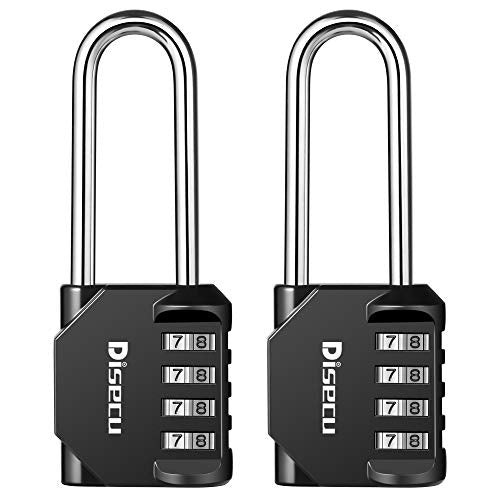 2 Pack disecu 2.6 Inch Long Shackle Combination Lock (2 Count)
