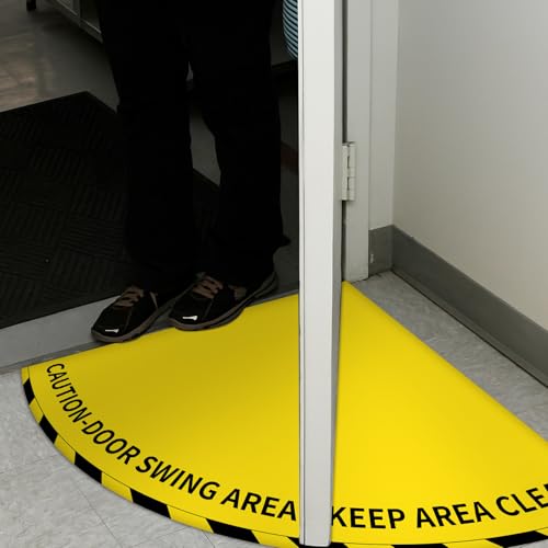 1 Pack Door Swing Caution Floor Sign for Safety Warning Door Swing Area Keep Area Clear Floor Signs Vinyl Non Slip Surface