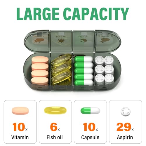 Weekly Pill Organizer 4 Times a Day