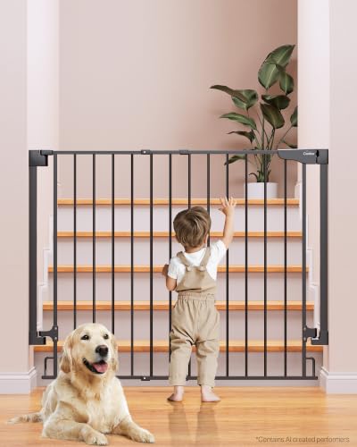 34" Extra Tall No Bottom Bar Baby Gate for Stairs